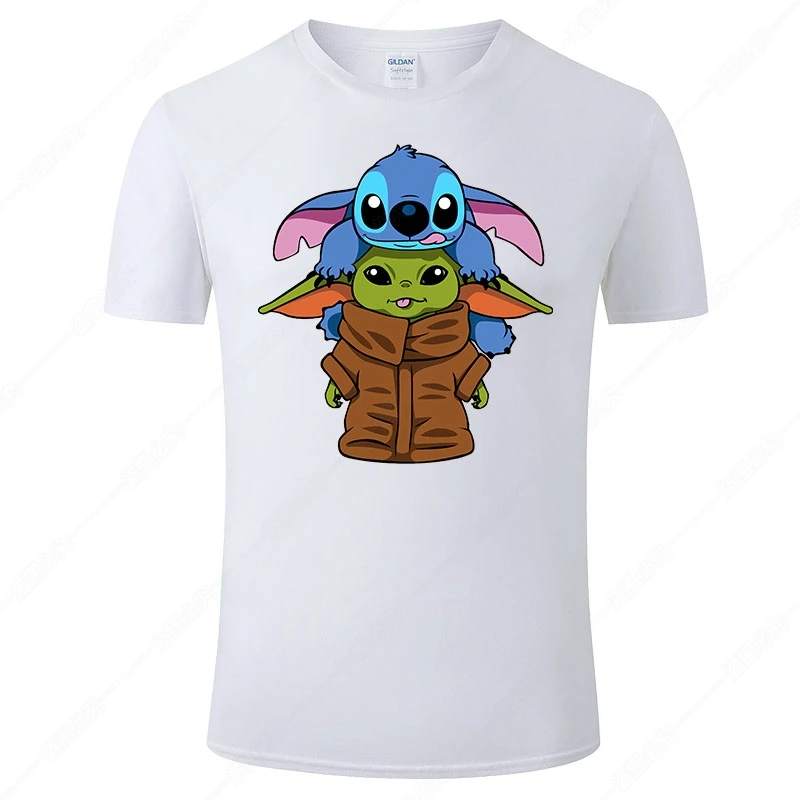 2021 летняя хлопковая футболка с коротким рукавом Забавная детская Yoda мужская и