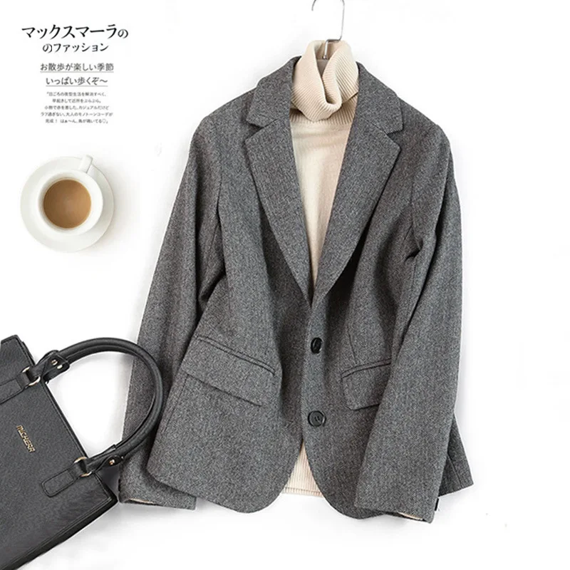Temperament Wool Herringbone Pattern Autumn 2021 Women's Small Suit Jacket Suit Woolen Jacket Blazer
Temperament Wool Herringbone Pattern Autumn 2021 Women's Small Suit Jacket Suit Woolen Jacket Blazer