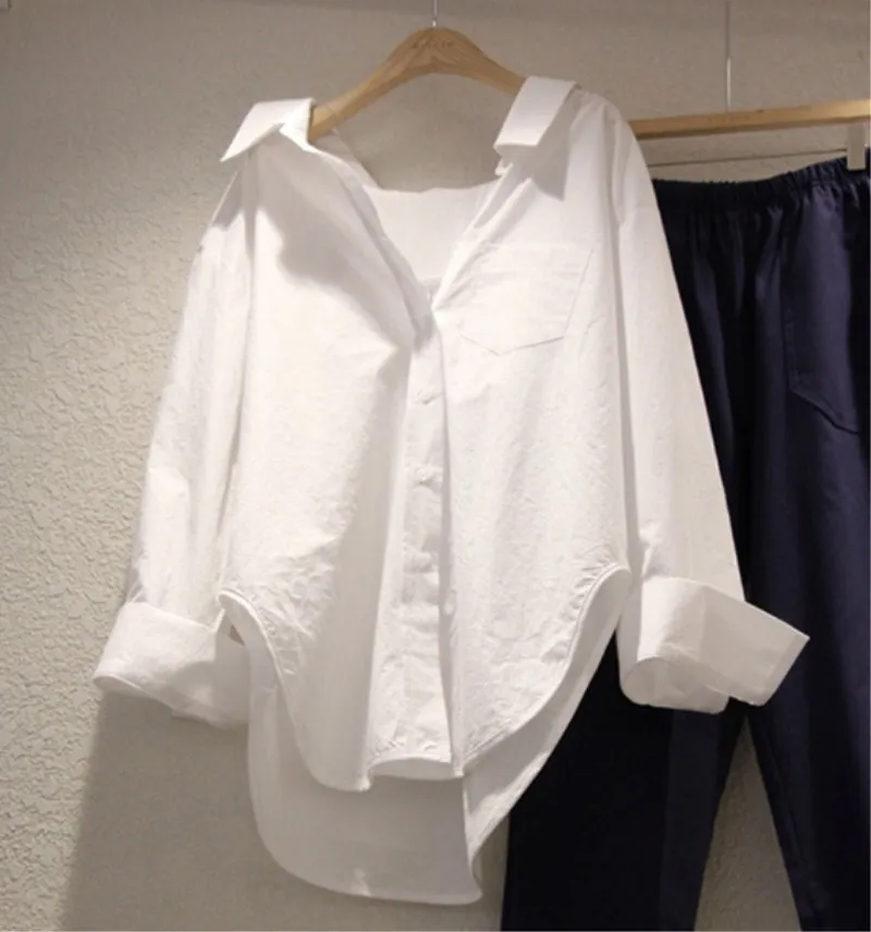 Korean Simple Versatile Classic Basic Casual White Shirt Female Loose Thin Basic Lapel Top
Korean Simple Versatile Classic Basic Casual White Shirt Female Loose Thin Basic Lapel Top