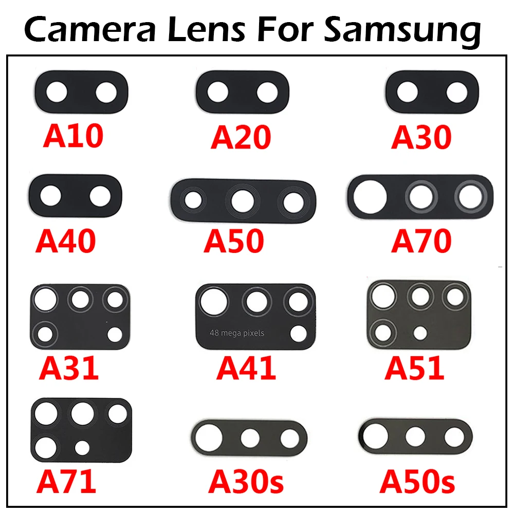 Стеклянный объектив задней камеры для Samsung A21s A30s A50s A31 A41 A51 A71 A10 A20 A30 A50 A60 A70 M31s A12 A21