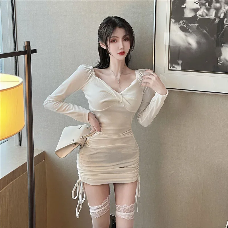 Autumn Ladies Tube top Slim Tight Folds Long sleeve Dresses 2021 Sexy Women Strapless Folds Draw String Temperament Office Dress
Autumn Ladies Tube top Slim Tight Folds Long sleeve Dresses 2021 Sexy Women Strapless Folds Draw String Temperament Office Dress