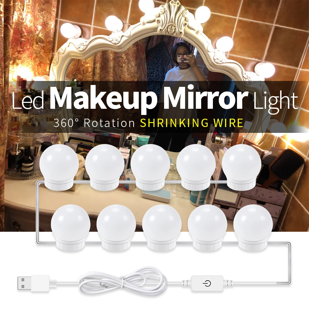 USB LED Vanity Light Bulb Bathroom Dressing Table Mirror Wall Lamp Dimmable Led Night Light For Bedroom Makeup Mirror Decorative
USB LED Vanity Light Bulb Bathroom Dressing Table Mirror Wall Lamp Dimmable Led Night Light For Bedroom Makeup Mirror Decorative