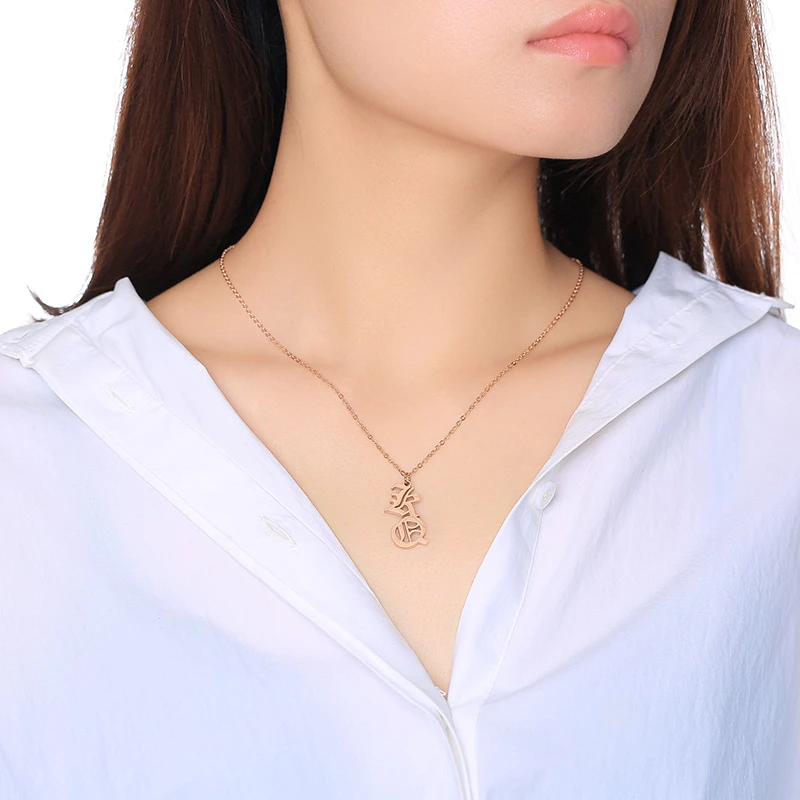 Personalized Old English Custom Name Necklaces Rose Gold color Stainless Steel Handmade Jewelry Gift For Girls Wife
Personalized Old English Custom Name Necklaces Rose Gold color Stainless Steel Handmade Jewelry Gift For Girls Wife