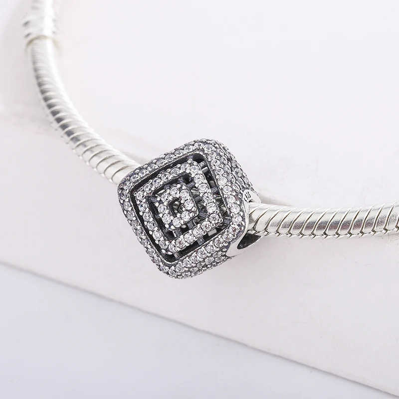 925 Sterling Silver Charm Geometric Lines Clear CZ Bead Pendant Fit Original Charm Bracelet DIY Jewelry Making Accessories
925 Sterling Silver Charm Geometric Lines Clear CZ Bead Pendant Fit Original Charm Bracelet DIY Jewelry Making Accessories