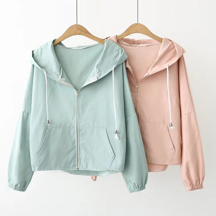 Spring Autumn Women loose Thin coat hoodies with ear cap preppy style long sleeve jacket
Spring Autumn Women loose Thin coat hoodies with ear cap preppy style long sleeve jacket