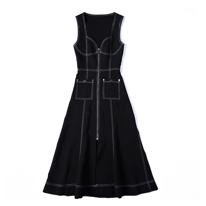 Sexy Slim Strap Fishtail Dress Women 2021 New Elegant Stitching Zipper High Waist A-line Vest Maxi Dress Summer Denim Vestidos
Sexy Slim Strap Fishtail Dress Women 2021 New Elegant Stitching Zipper High Waist A-line Vest Maxi Dress Summer Denim Vestidos