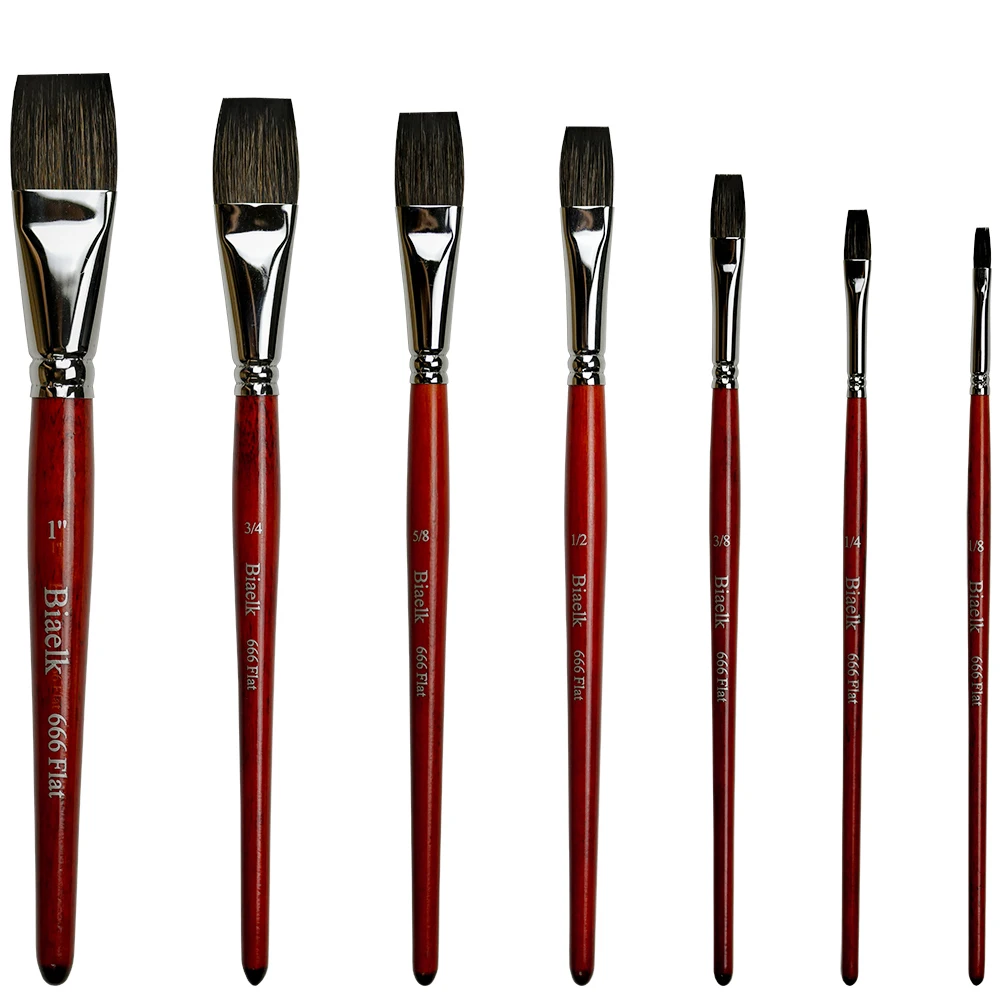 666Flat High Quality Squirrel Mix Hair Wooden Handle Watercolor Acrylic Oil Artist Art Supplies Paint Brush
666Flat High Quality Squirrel Mix Hair Wooden Handle Watercolor Acrylic Oil Artist Art Supplies Paint Brush