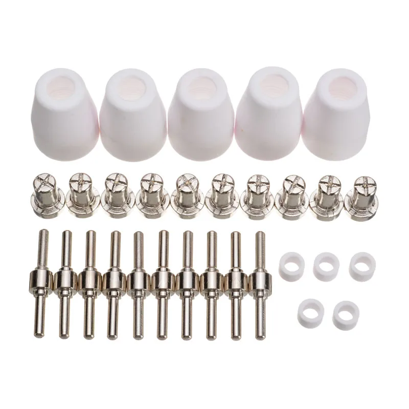 30pcs/set LG-40 PT-31 Plasma Cutter Consumables Extended Nickel-Plated for CUT40 312 Plasma Cutting Torch Accessories
30pcs/set LG-40 PT-31 Plasma Cutter Consumables Extended Nickel-Plated for CUT40 312 Plasma Cutting Torch Accessories