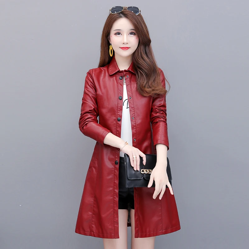 Куртка женская из искусственной кожи с эффектом потертости, Длинная черная приталенная верхняя одежда, размера плюс, Осень-зима 2020
Куртка женская из искусственной кожи с эффектом потертости, Длинная черная приталенная верхняя одежда, размера плюс, Осень-зима 2020