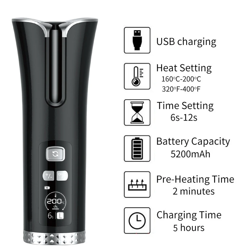 USB Cordless Automatic Hair Curler Ceramic Curling Iron Hair Waver Tongs Beach Waves Iron Curling Wand Air Curler
USB Cordless Automatic Hair Curler Ceramic Curling Iron Hair Waver Tongs Beach Waves Iron Curling Wand Air Curler