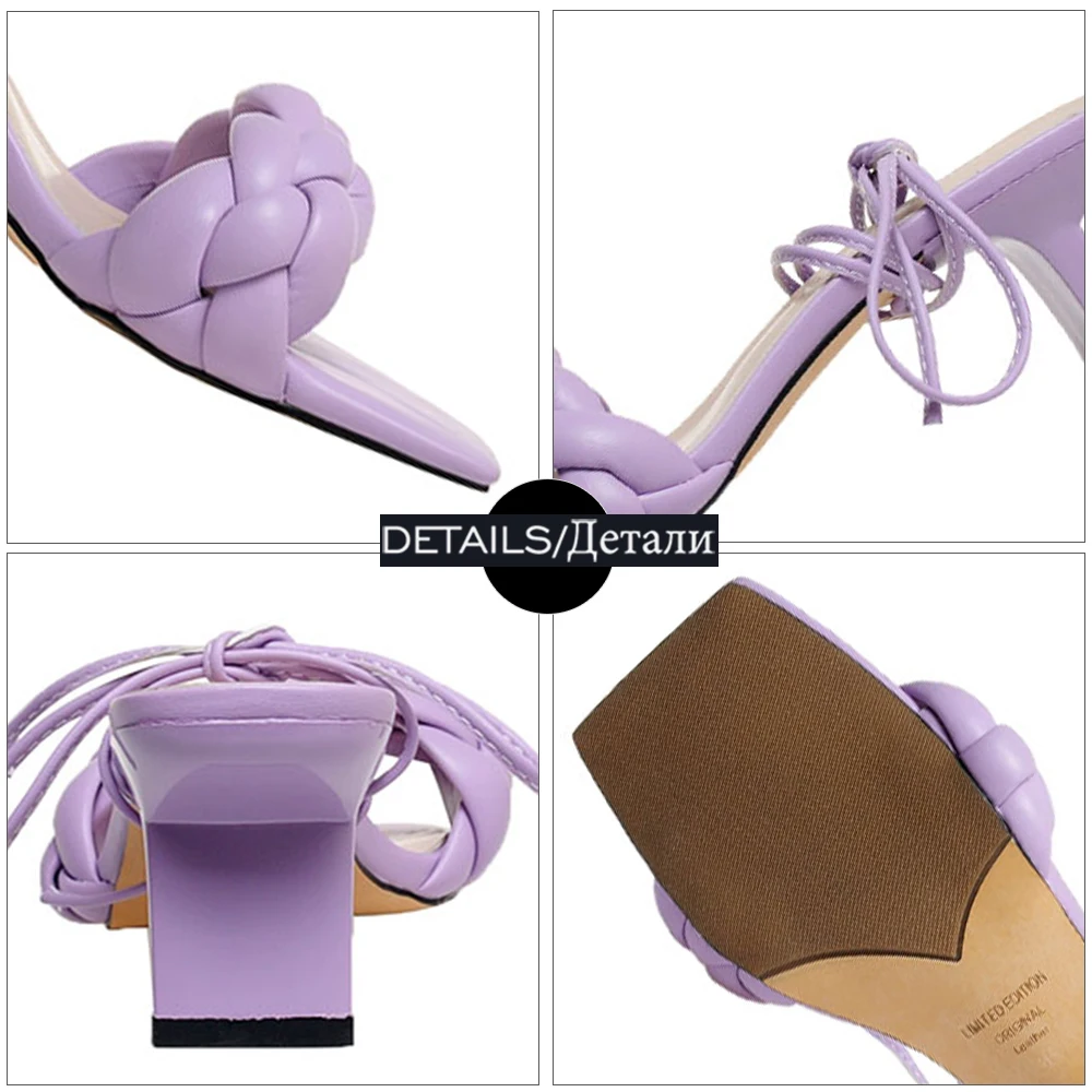 ISNOM New Design Sandals Women Weave Strap Summer High Heels Slippers Square Toe Ankle Strap Strange Heel Sandals Ladies Slides
ISNOM New Design Sandals Women Weave Strap Summer High Heels Slippers Square Toe Ankle Strap Strange Heel Sandals Ladies Slides