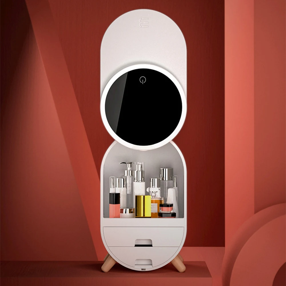 1Pcs Makeup Organizer Storage Cosmetics Organizer LED Lighted Mirror 360 Rotation MicroUSB Charging White
1Pcs Makeup Organizer Storage Cosmetics Organizer LED Lighted Mirror 360 Rotation MicroUSB Charging White
