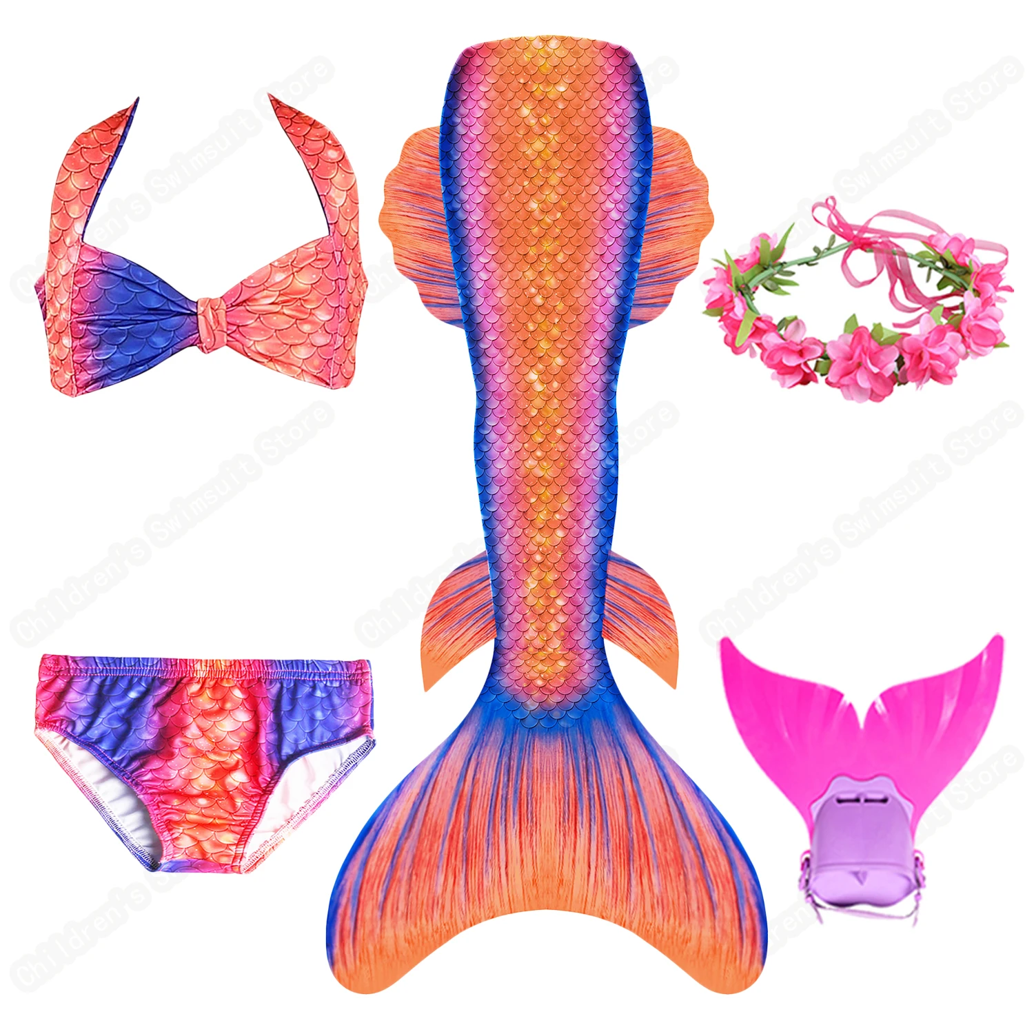 Children's Mermaid Bikini Cosplay Costume For Age 3-12 Girls Swimsuit With Mermaid Tail And Flippers Comfortable And Breathable
Children's Mermaid Bikini Cosplay Costume For Age 3-12 Girls Swimsuit With Mermaid Tail And Flippers Comfortable And Breathable