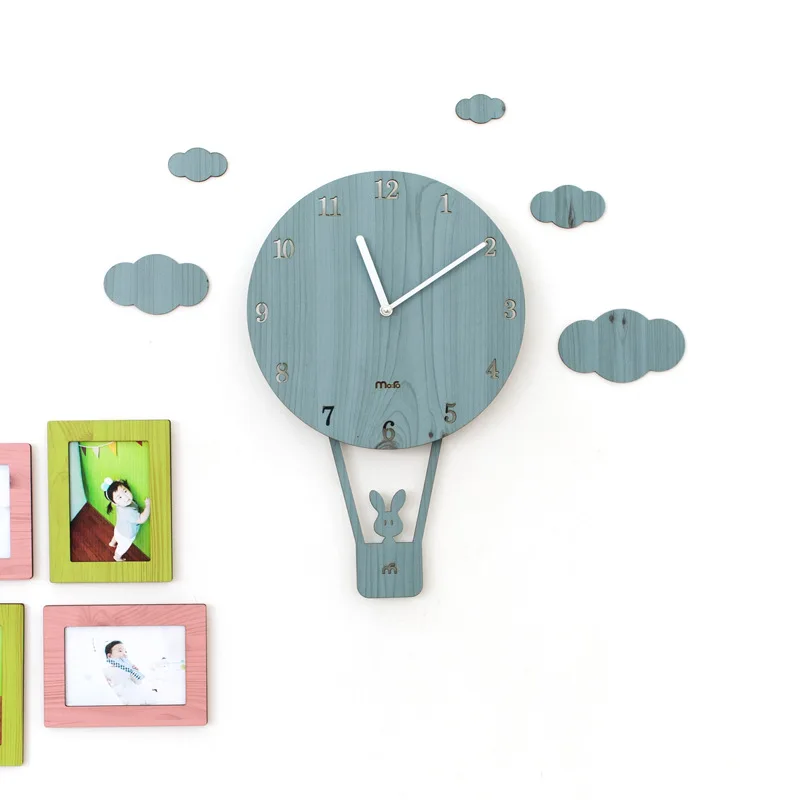 Розовые Настенные Часы для детской комнаты уникальные часы с воздушными