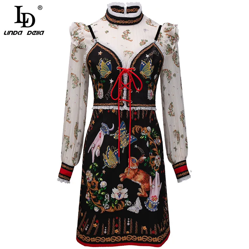 LD LINDA DELLA Summer Fashion Runway Dress Women Long sleeve Luxury Crystal Bead Vintage Animal Flower Print Chiffon Mini Dress
LD LINDA DELLA Summer Fashion Runway Dress Women Long sleeve Luxury Crystal Bead Vintage Animal Flower Print Chiffon Mini Dress