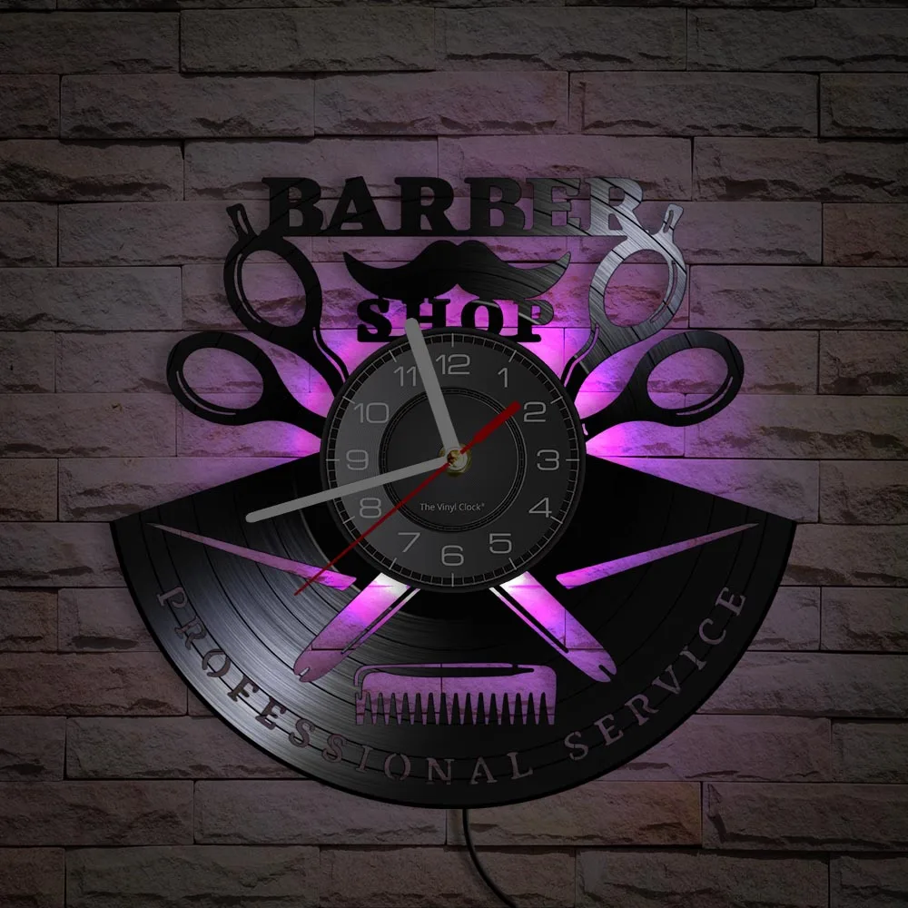 Professional Service Barber Shop Vintage Vinyl Music Record Wall Clock Hairdressing Hair Salon Accessories Black Album LP Clock
Professional Service Barber Shop Vintage Vinyl Music Record Wall Clock Hairdressing Hair Salon Accessories Black Album LP Clock