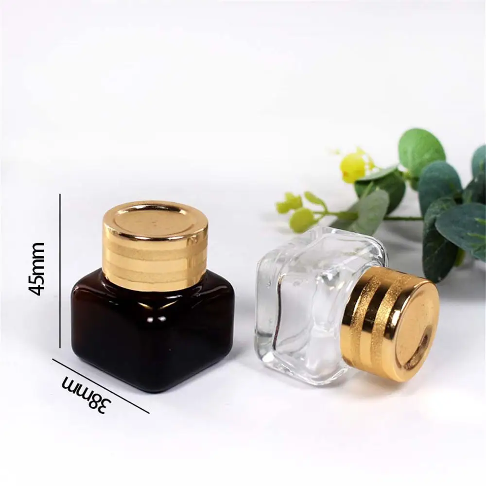 15ml Square Glass Refillable Ointment Bottles Empty Cosmetic Jar Pot With Golden Cap Amber Eye Cream Bottle Face Cream Container
15ml Square Glass Refillable Ointment Bottles Empty Cosmetic Jar Pot With Golden Cap Amber Eye Cream Bottle Face Cream Container