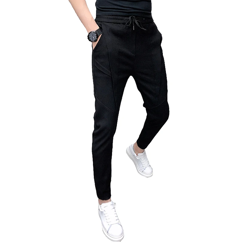 Fashion Korean Solid Joggers Men High Quality Autumn Winter Thick Pants Men Slim Fit Drawstring Mens Casual Pants Black/Gray 36 
Fashion Korean Solid Joggers Men High Quality Autumn Winter Thick Pants Men Slim Fit Drawstring Mens Casual Pants Black/Gray 36