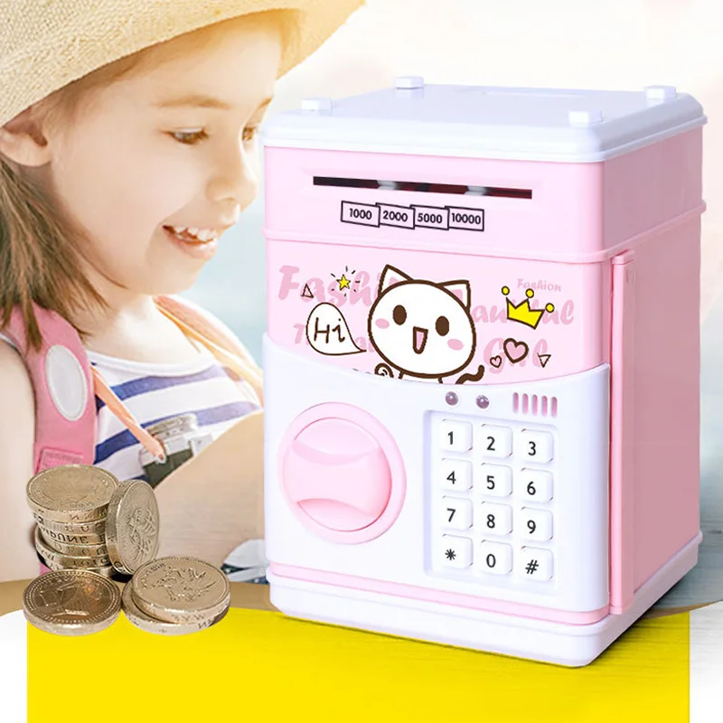 Электронная Копилка-сейф для детей цифровой Сейф сбережения монет банкомат