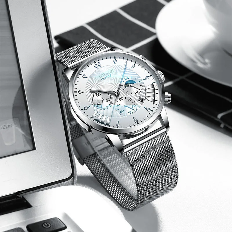 Hot Sale Men's Luminous Quartz Watches Simple Fashion Luxury Minimalist Mesh Belt Business Clock Wristwatch Relogio Masculino