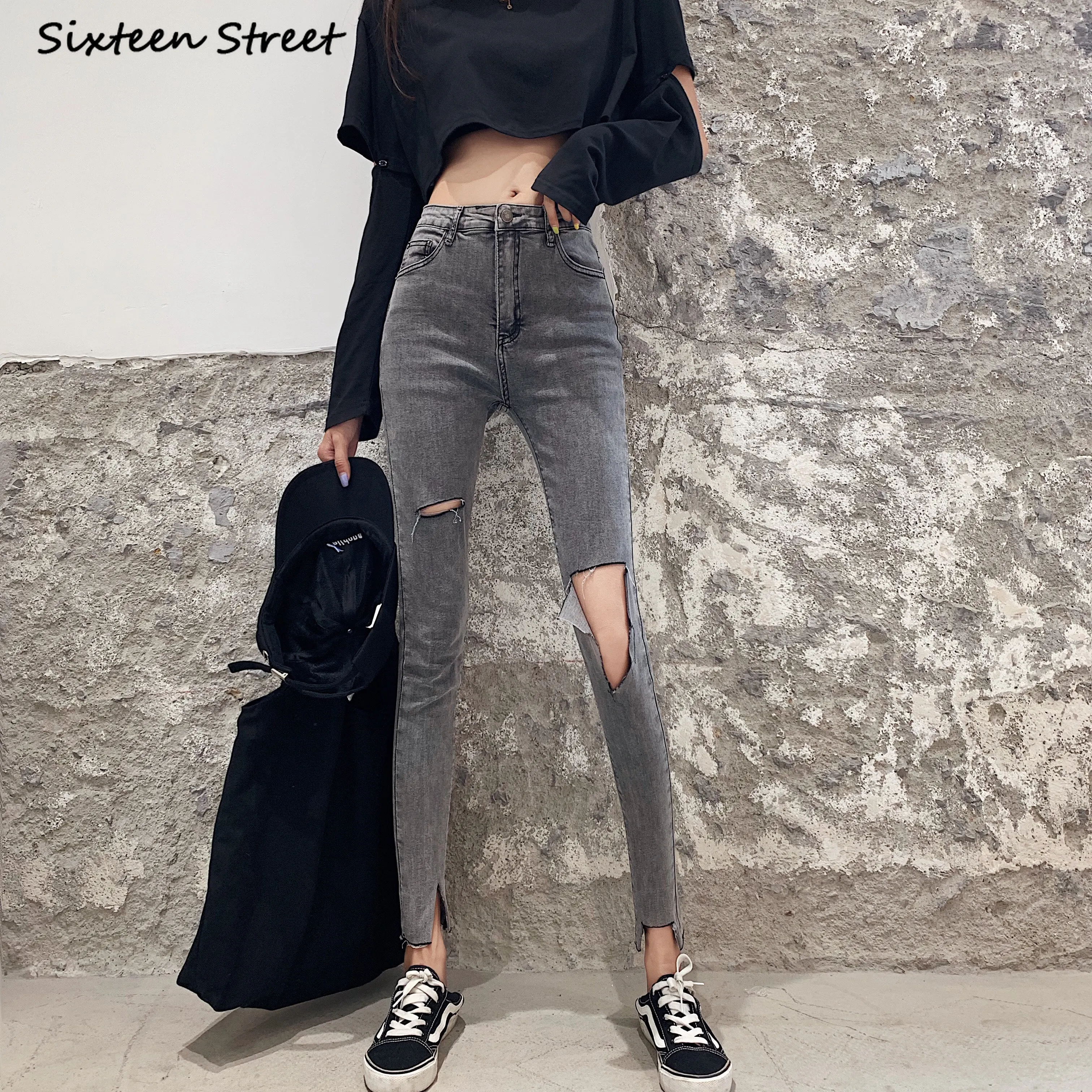 Y2k Ripped Jeans Woman Black Gray Korean Trousers Elastic Denim Vintage Jeans Female Fall 2022 Woman Skinny Jeans Summer
Y2k Ripped Jeans Woman Black Gray Korean Trousers Elastic Denim Vintage Jeans Female Fall 2022 Woman Skinny Jeans Summer