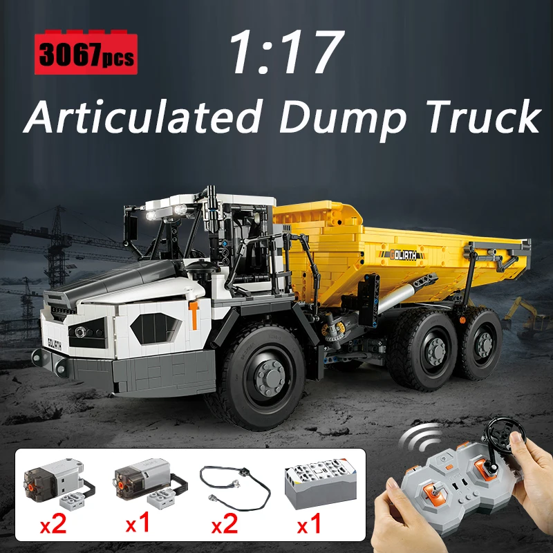 IN STOCK Cada Master 1:17 City Articulated Dump Truck Building Blocks MOC Technical Remote Control Car Bricks Toys for Boys Gift
IN STOCK Cada Master 1:17 City Articulated Dump Truck Building Blocks MOC Technical Remote Control Car Bricks Toys for Boys Gift
