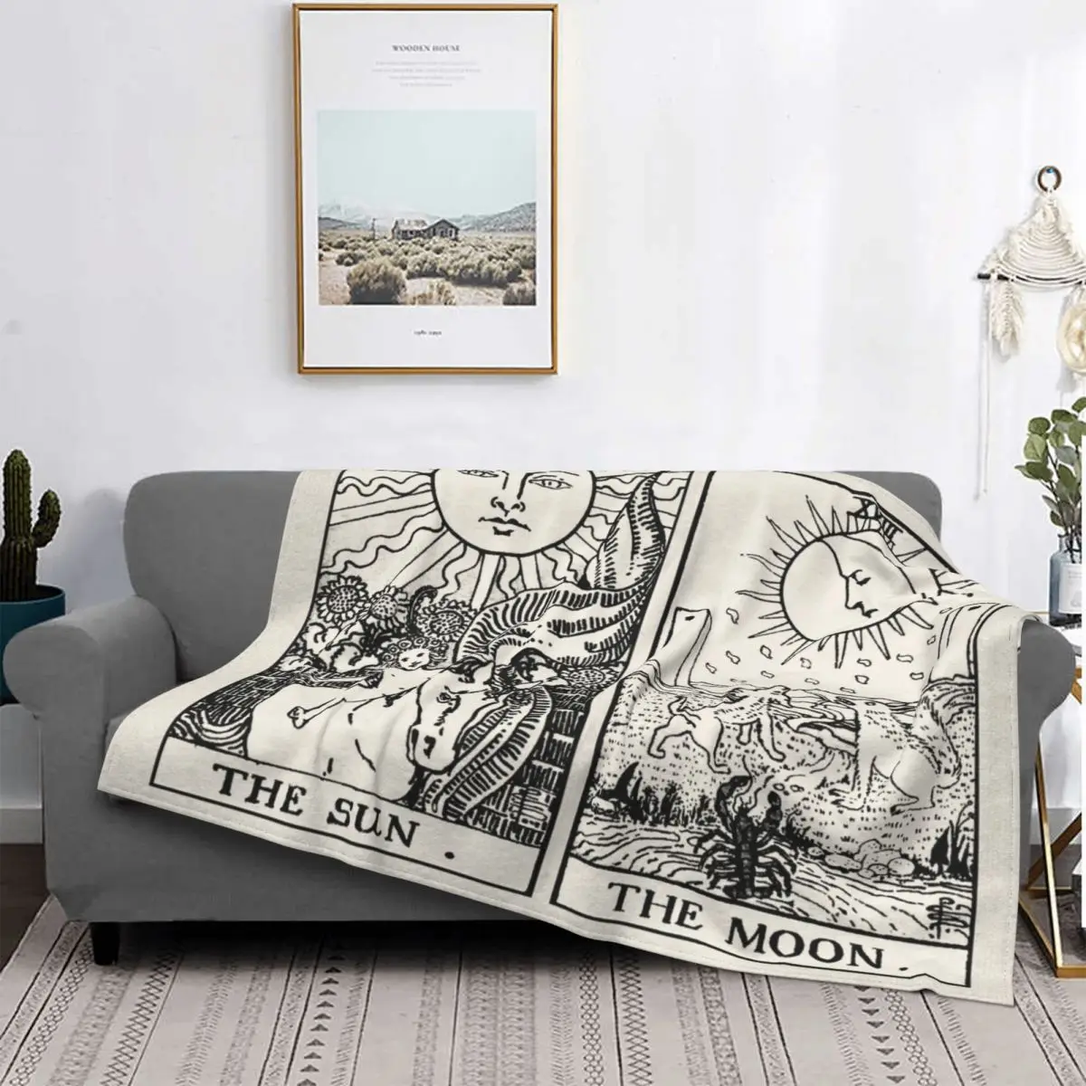 The Sun And Moon Tarot Card Blanket Flannel Winter Astrology Portable Warm Throw Blankets for Bed Couch Rug Piece
The Sun And Moon Tarot Card Blanket Flannel Winter Astrology Portable Warm Throw Blankets for Bed Couch Rug Piece