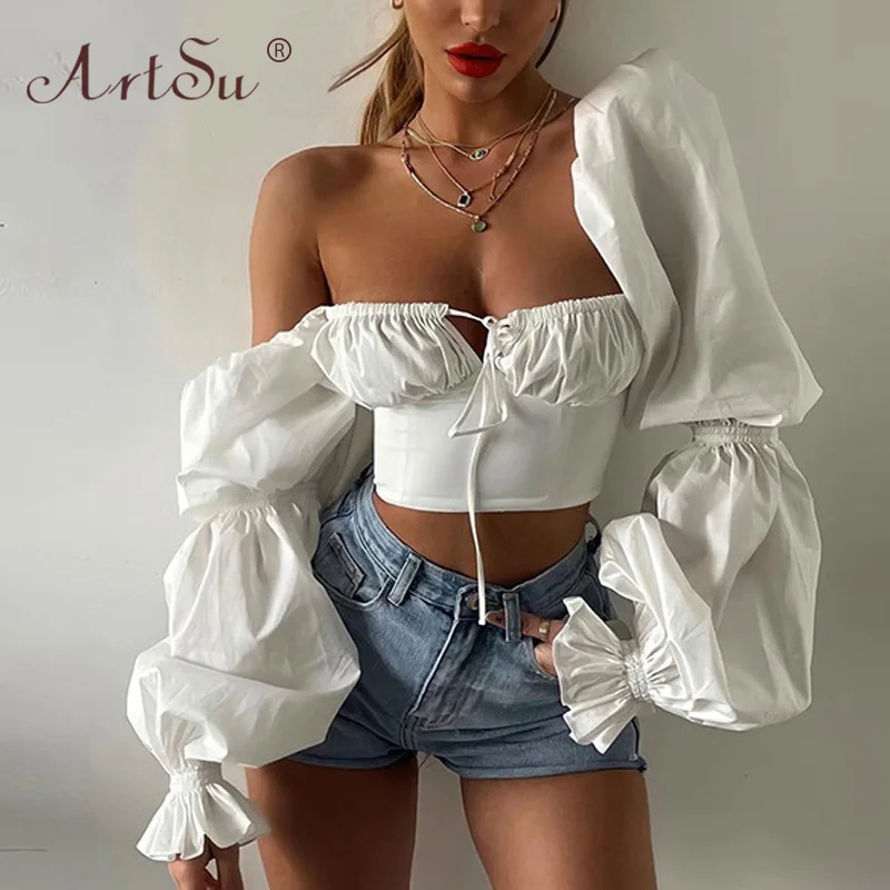 ArtSu Elegant Square Collar Lantern Sleeve Blouses Women Summer Floral Print Shirts White Party Crop Top 2021 Lady Lace Up Tops
ArtSu Elegant Square Collar Lantern Sleeve Blouses Women Summer Floral Print Shirts White Party Crop Top 2021 Lady Lace Up Tops