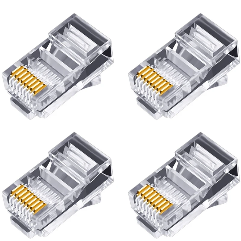 100Pcs RJ45 Connector 6U Gold Plated Pass Through Ethernet Cables Module Plug Network RJ-45 Crystal Heads Cat5 Cat5E
100Pcs RJ45 Connector 6U Gold Plated Pass Through Ethernet Cables Module Plug Network RJ-45 Crystal Heads Cat5 Cat5E