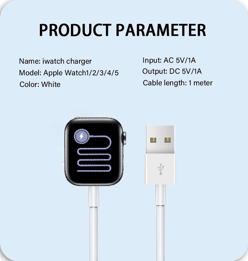 1M /3.3 Ft Portable Smart USB Watch Charger Cable Magnetic Wireless Charging Dock for Apple iWatch Series 6 5 4 3 2
1M /3.3 Ft Portable Smart USB Watch Charger Cable Magnetic Wireless Charging Dock for Apple iWatch Series 6 5 4 3 2