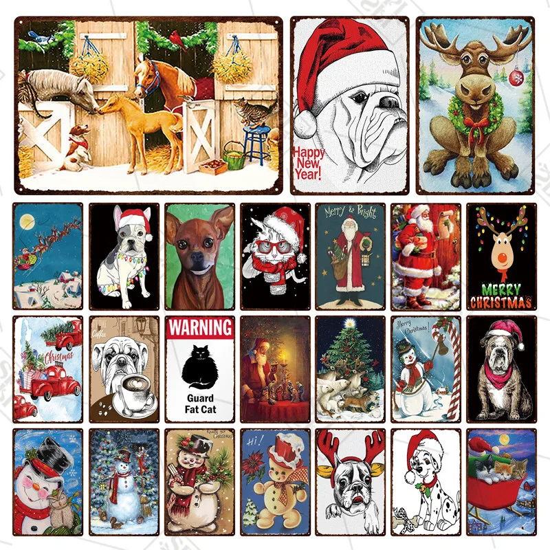 Christmas Snowman Metal Sign Vintage Dog Tin Plate Home Wall Stickers Pet Metal Poster With Christmas Hat For Home Decoration
Christmas Snowman Metal Sign Vintage Dog Tin Plate Home Wall Stickers Pet Metal Poster With Christmas Hat For Home Decoration