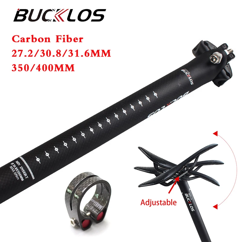 BUCKLOS 27.2/30.8/31.6mm Bicycle Seatpost 350/400mm T800 Carbon Fiber Bike Seat Tube Ultralight Mtb Seatpost with Seatpost Clamp
BUCKLOS 27.2/30.8/31.6mm Bicycle Seatpost 350/400mm T800 Carbon Fiber Bike Seat Tube Ultralight Mtb Seatpost with Seatpost Clamp