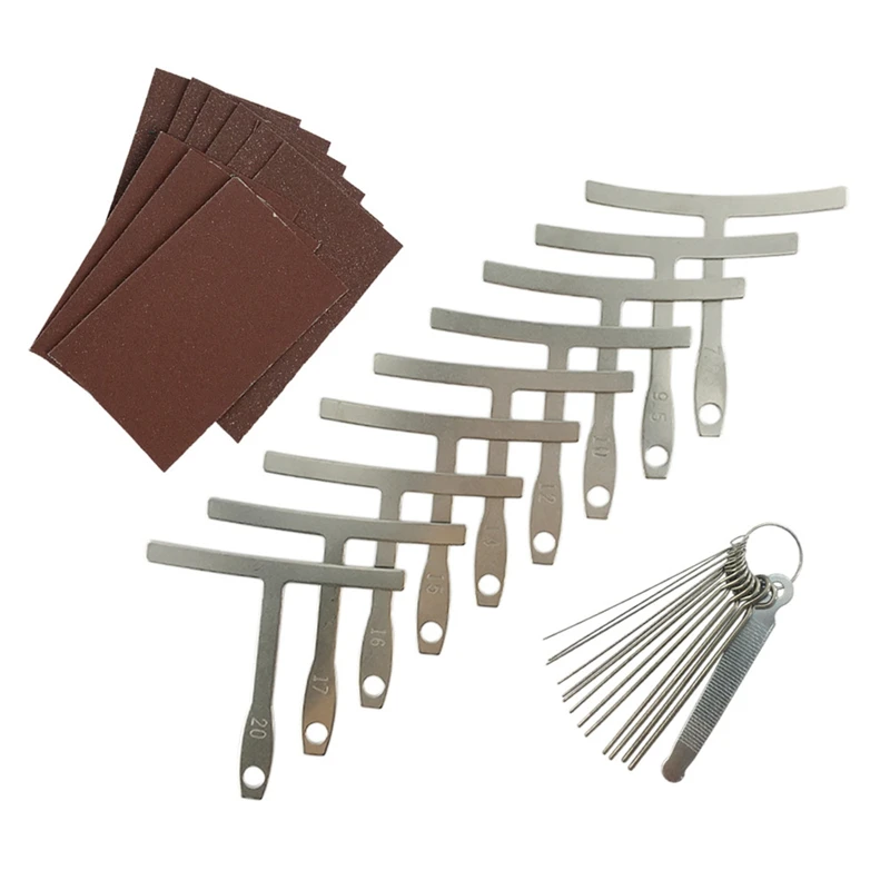Guitar Luthier Tool Set 13 Stainless Steel Guitar Bridge Saddle Nut Files,9 Understring Radius Gauge,9 Sheet Sandpaper
Guitar Luthier Tool Set 13 Stainless Steel Guitar Bridge Saddle Nut Files,9 Understring Radius Gauge,9 Sheet Sandpaper
