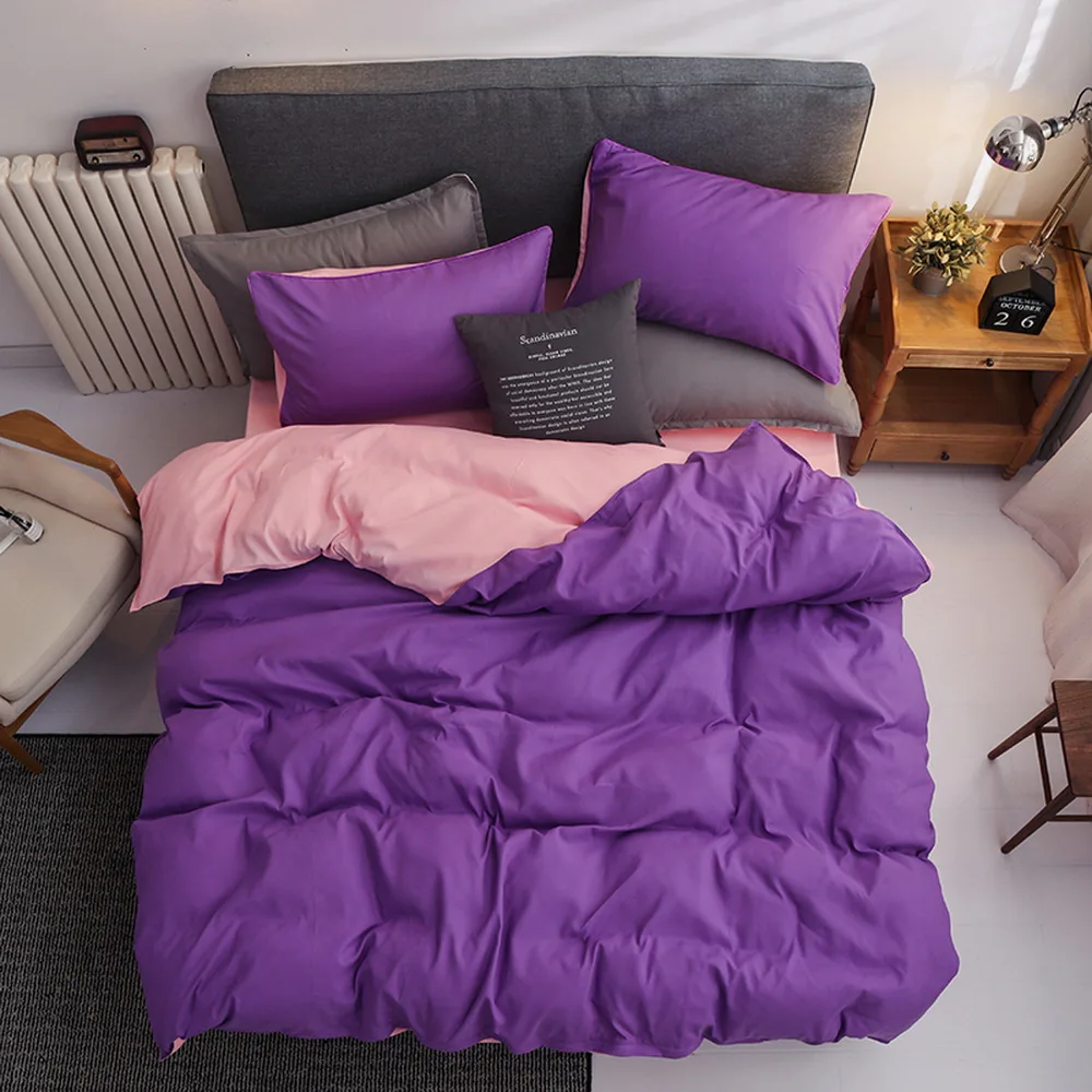 Autumn Fashion Purple pink Double ColorBedding Sets Pillowcase Duvet Cover Flat Bed Sheet Queen King Single 3/4pcs
Autumn Fashion Purple pink Double ColorBedding Sets Pillowcase Duvet Cover Flat Bed Sheet Queen King Single 3/4pcs