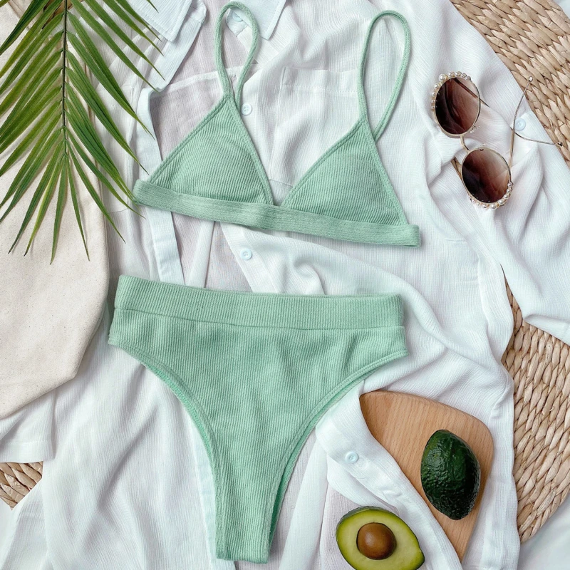 Special Fabric Female Swimsuit High Waist Bikini 2021 Women Swimwear Two-pieces Bikini Set Ribbed Bather Bathing Suit Swim
Special Fabric Female Swimsuit High Waist Bikini 2021 Women Swimwear Two-pieces Bikini Set Ribbed Bather Bathing Suit Swim