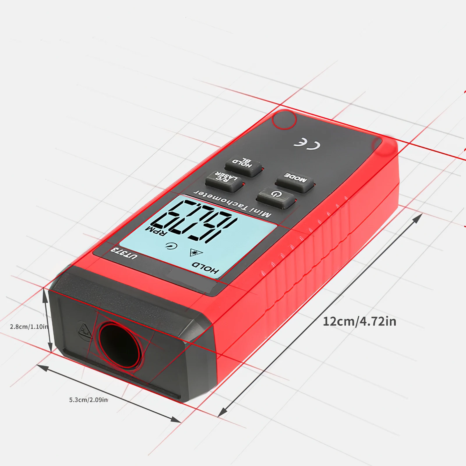 UT373 Mini Tachometer Digital Tachometer Laser Photoelectric PRM 10-99999RPM Tester Non-Contact Tachometer Backlight LCD Display
UT373 Mini Tachometer Digital Tachometer Laser Photoelectric PRM 10-99999RPM Tester Non-Contact Tachometer Backlight LCD Display