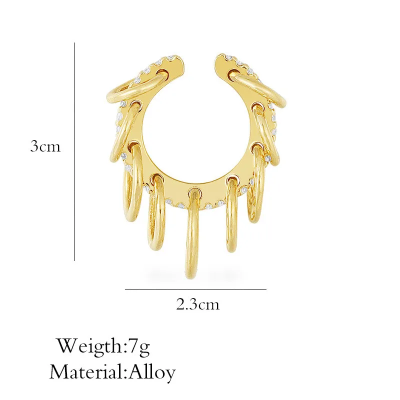 Tassels Women Circle Ring Hoop Earrings Metal Ear Cuff for Female Trendy Gold Color Clip on Earrings Earcuff Design Jewelry
Tassels Women Circle Ring Hoop Earrings Metal Ear Cuff for Female Trendy Gold Color Clip on Earrings Earcuff Design Jewelry