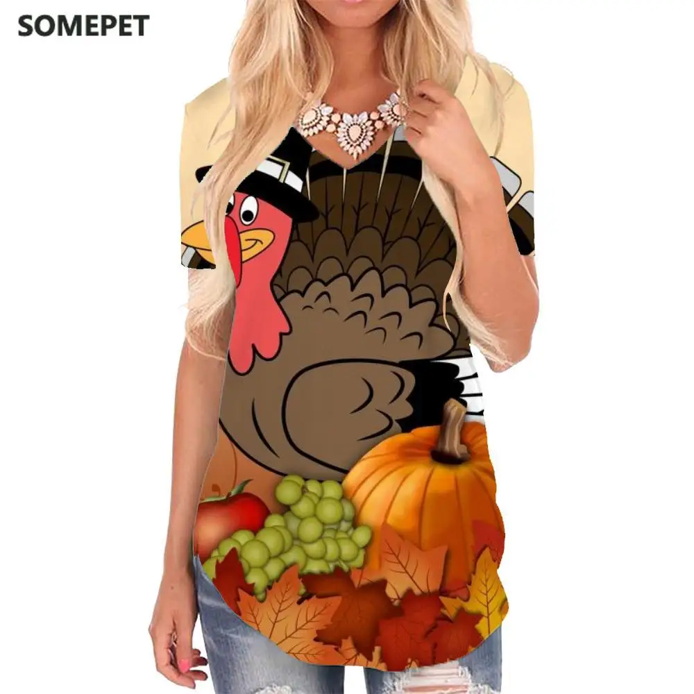 SOMEPET Thanksgiving T Shirt Women Animal T-shirts 3d Maple Leaf Shirt Print Food V-neck Tshirt Womens Clothing Fashion Cool
SOMEPET Thanksgiving T Shirt Women Animal T-shirts 3d Maple Leaf Shirt Print Food V-neck Tshirt Womens Clothing Fashion Cool