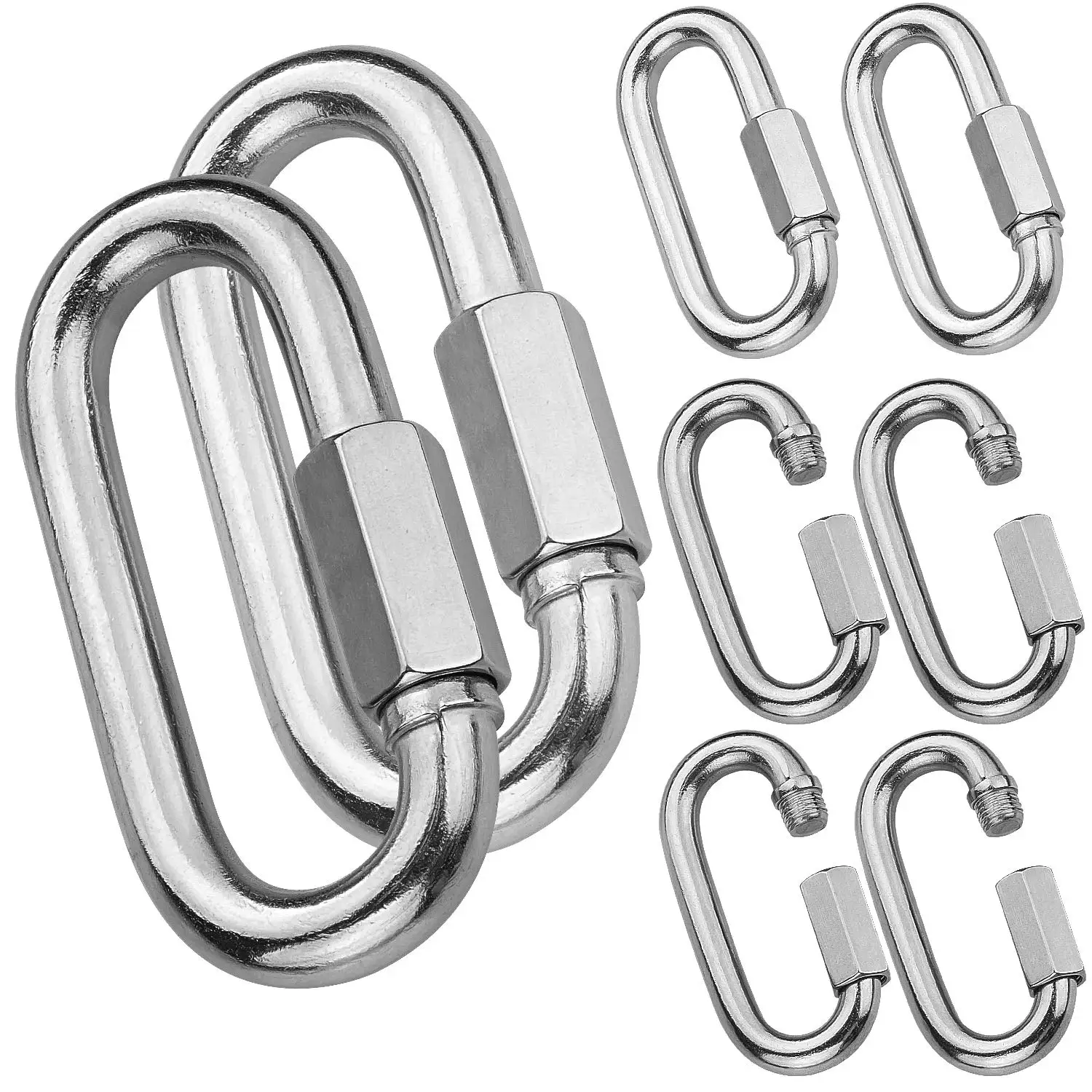 Stainless Steel 316/304 Carabiner Quick Link Hook China Wholesale Small Carabiner Hook M3.5 M4 M5 M6 20/12/8/5Pcs
Stainless Steel 316/304 Carabiner Quick Link Hook China Wholesale Small Carabiner Hook M3.5 M4 M5 M6 20/12/8/5Pcs