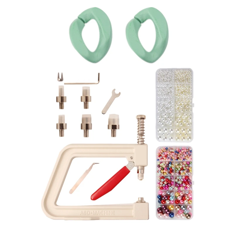 1Set Hand Press Pearl Setting Machine Tools & 50X Eraser Effect Flat Twist Oval Open Ring Beads Connector Link Chain
1Set Hand Press Pearl Setting Machine Tools & 50X Eraser Effect Flat Twist Oval Open Ring Beads Connector Link Chain