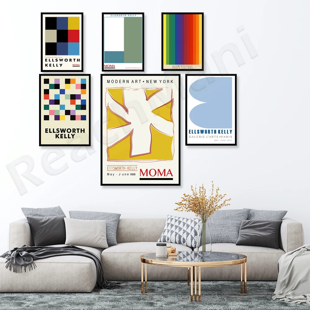 ELLSWORTH KELLY poster 1959, retro rainbow prints of museum gallery fair, modern art medieval geometric art poster home decorati
ELLSWORTH KELLY poster 1959, retro rainbow prints of museum gallery fair, modern art medieval geometric art poster home decorati