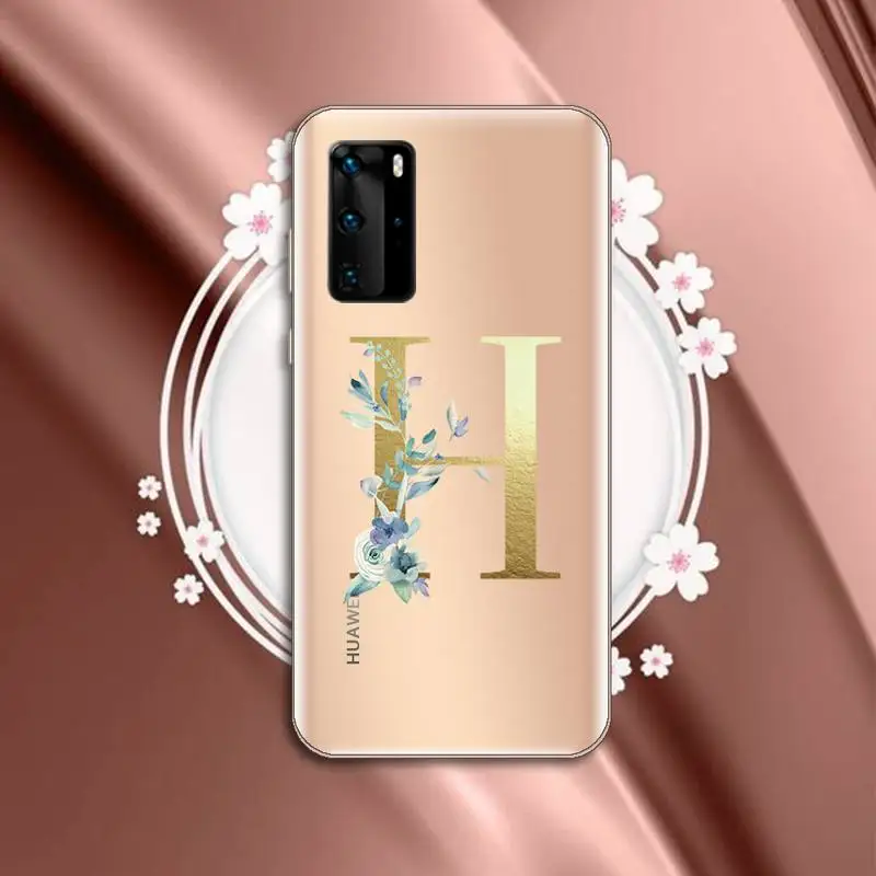 Golden Alphabet Letter flower Phone Case Transparent for Huawei P honor 8 10i 20 30 40 smart 2019
Golden Alphabet Letter flower Phone Case Transparent for Huawei P honor 8 10i 20 30 40 smart 2019