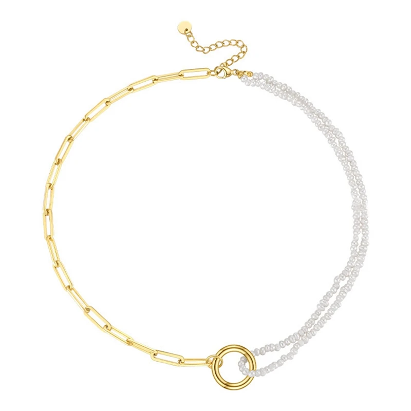 Vintage Chain with Natural Pearl Necklaces Stainless Steel Gold Color Pendant Necklace Fashion Jewelry
Vintage Chain with Natural Pearl Necklaces Stainless Steel Gold Color Pendant Necklace Fashion Jewelry