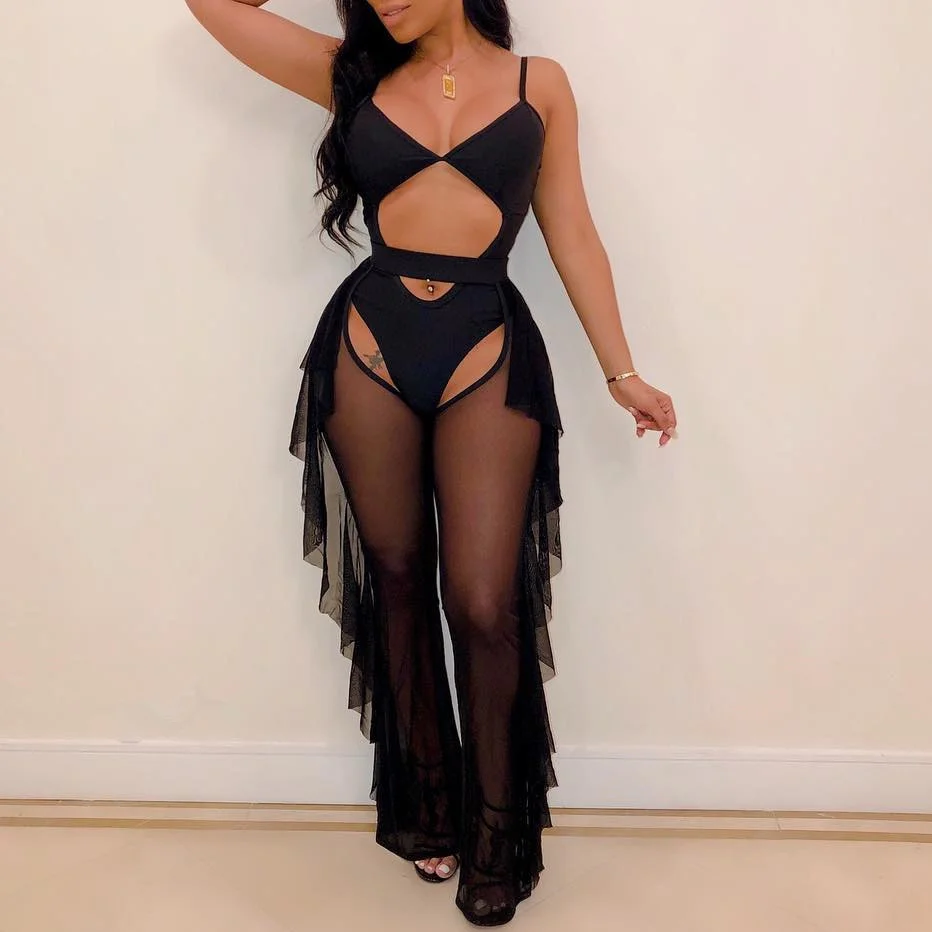 Women High Waist See Through Flared Leg Mesh Pants Sexy Swimsuit Bikini Sets Cover Ups Ruffle Hollow Out Beach Long Trousers new
Women High Waist See Through Flared Leg Mesh Pants Sexy Swimsuit Bikini Sets Cover Ups Ruffle Hollow Out Beach Long Trousers new