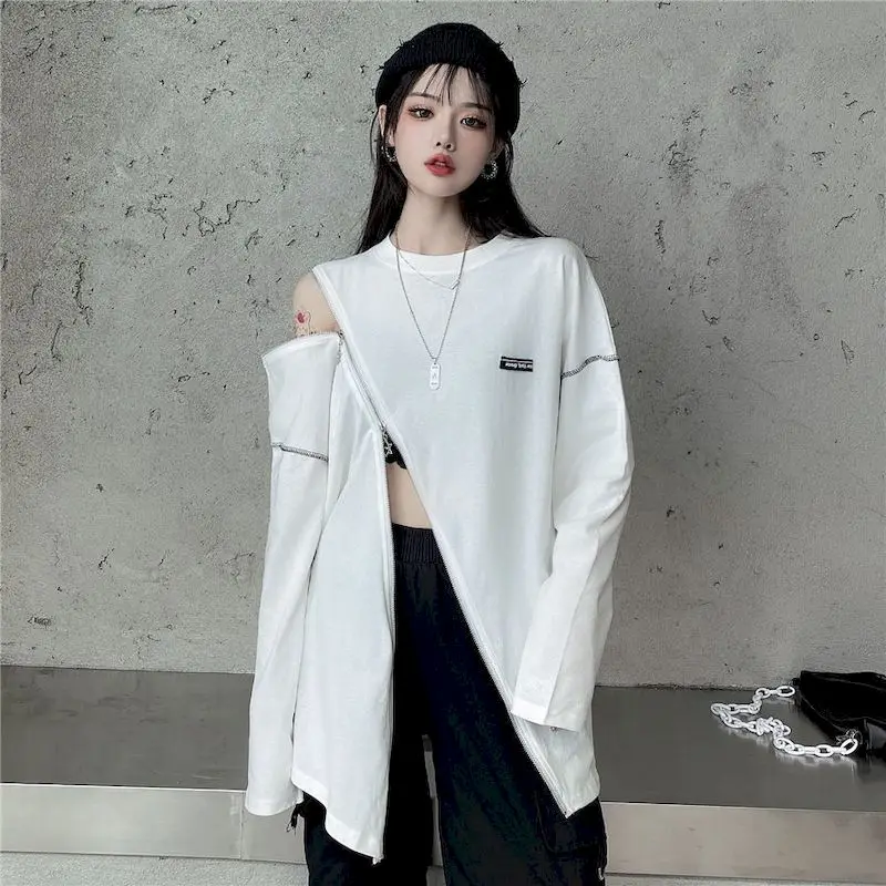 Autumn 2020 New Korean Version Of Wild Personality Mid-length Tops Loose Design Long-sleeved White T-shirt Female Trend
Autumn 2020 New Korean Version Of Wild Personality Mid-length Tops Loose Design Long-sleeved White T-shirt Female Trend