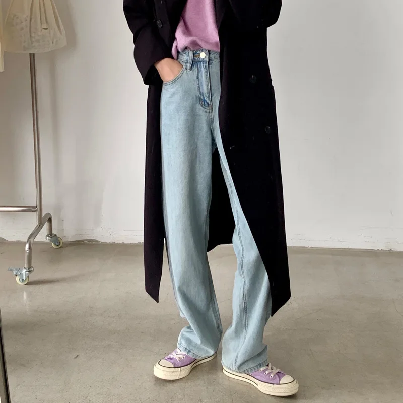 Female Retro High Waist Loose Denim Pants Casual Straight Full Length Chic Trousers Blue Denim Female Jeans Pants Jean
Female Retro High Waist Loose Denim Pants Casual Straight Full Length Chic Trousers Blue Denim Female Jeans Pants Jean