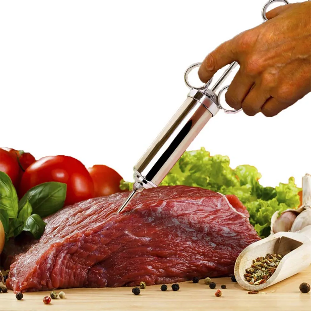 Stainless Steel Meat Syringe Kit 2-Oz Marinade Injector Turkey Meat Injector Professional Flavor Injector Needles
Stainless Steel Meat Syringe Kit 2-Oz Marinade Injector Turkey Meat Injector Professional Flavor Injector Needles