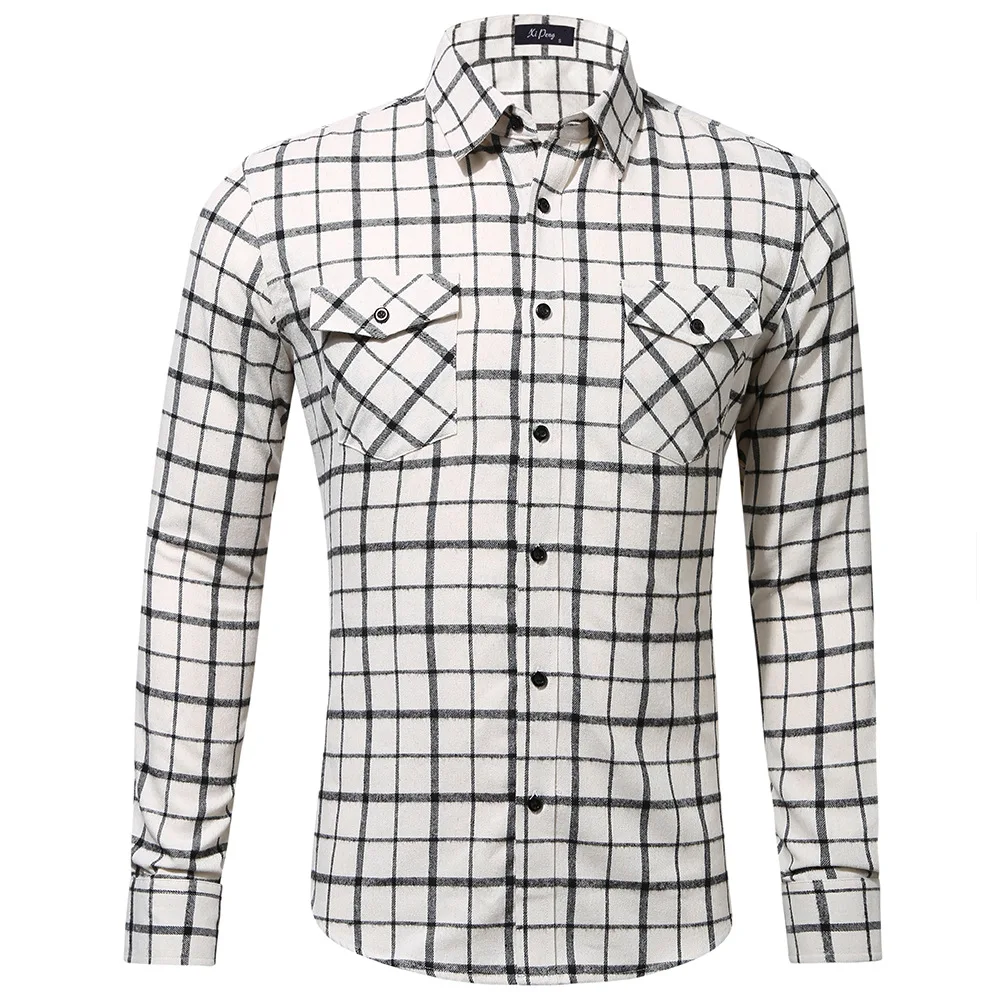 New Vintage Flannel Black White Plaid Shirt Mens lapel Collar Long Sleeve Casual Harajuku Man Shirts Oversized Double Bag Shirt
New Vintage Flannel Black White Plaid Shirt Mens lapel Collar Long Sleeve Casual Harajuku Man Shirts Oversized Double Bag Shirt