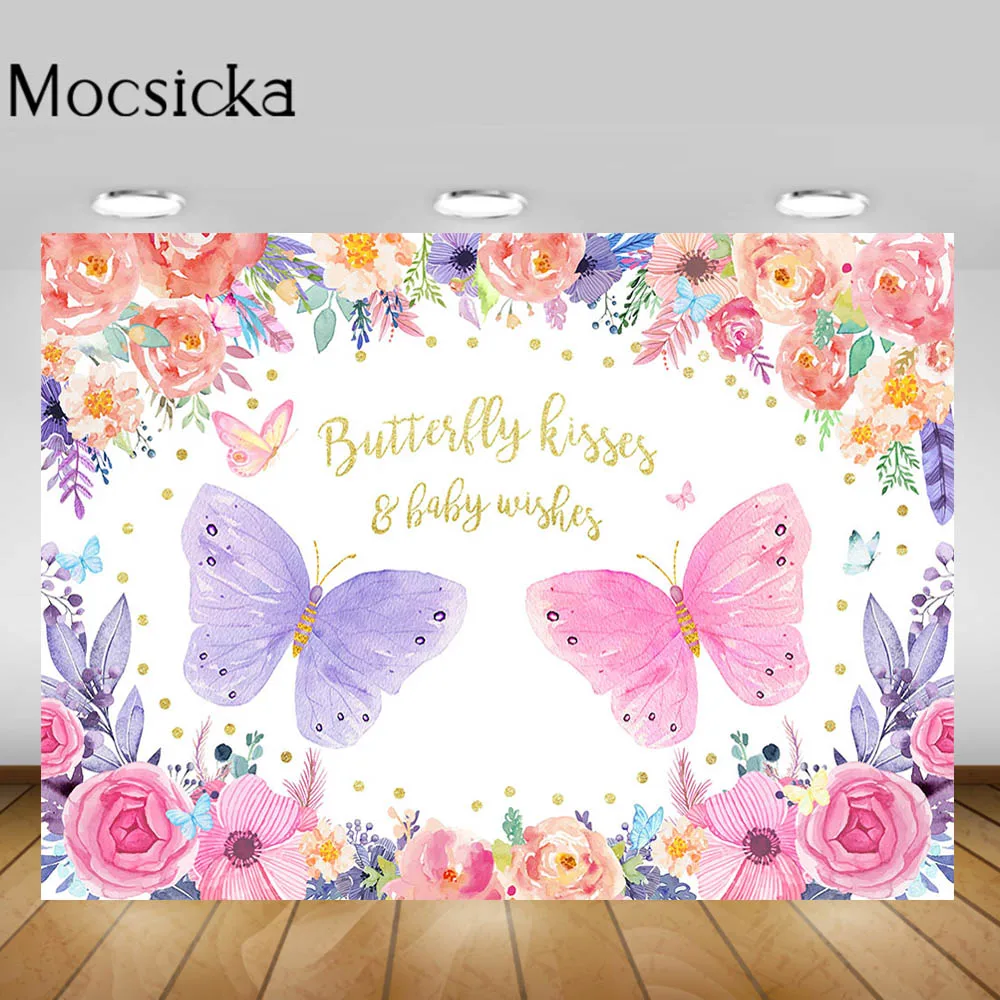 Mocsicka Girl Twins Baby Shower Backdrop Butterfly Kisses Baby Wishes Photo Background Newborn Photography Props Colorful Flower
Mocsicka Girl Twins Baby Shower Backdrop Butterfly Kisses Baby Wishes Photo Background Newborn Photography Props Colorful Flower