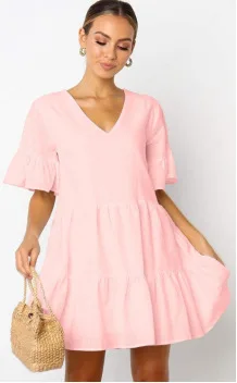 woman dress women's chenise summer dress women soild elegant casual V-neck back to the basic dresses
woman dress women's chenise summer dress women soild elegant casual V-neck back to the basic dresses